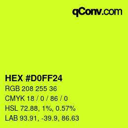 Color code: HEX #D0FF24 | qconv.com