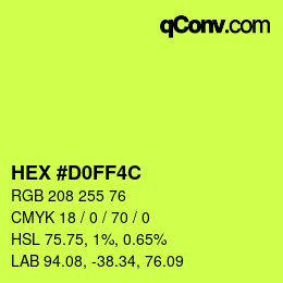 カラーコード: HEX #D0FF4C | qconv.com