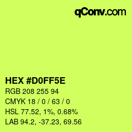Farbcode: HEX #D0FF5E | qconv.com