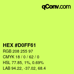 Color code: HEX #D0FF61 | qconv.com