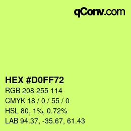 カラーコード: HEX #D0FF72 | qconv.com