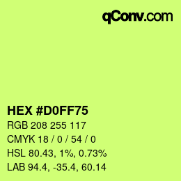 颜色代码: HEX #D0FF75 | qconv.com