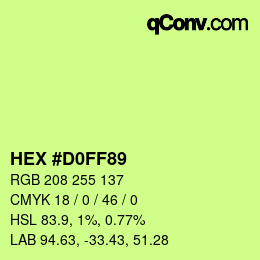 カラーコード: HEX #D0FF89 | qconv.com