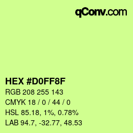 Color code: HEX #D0FF8F | qconv.com