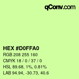 カラーコード: HEX #D0FFA0 | qconv.com