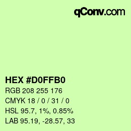 カラーコード: HEX #D0FFB0 | qconv.com