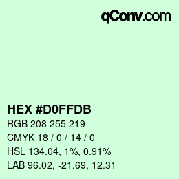 Color code: HEX #D0FFDB | qconv.com