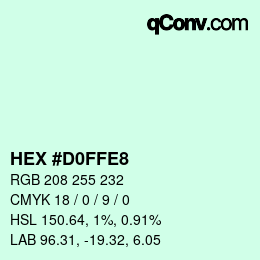 Color code: HEX #D0FFE8 | qconv.com