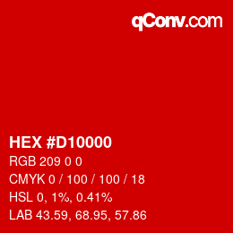 Color code: HEX #D10000 | qconv.com