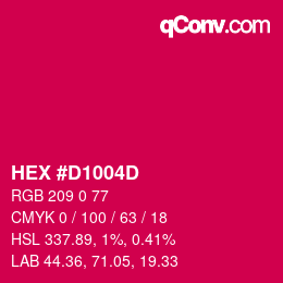 Color code: HEX #D1004D | qconv.com