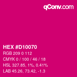 颜色代码: HEX #D10070 | qconv.com