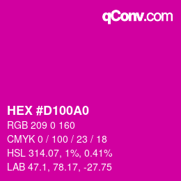 カラーコード: HEX #D100A0 | qconv.com