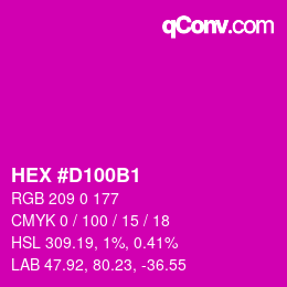 カラーコード: HEX #D100B1 | qconv.com