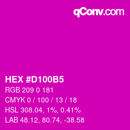 カラーコード: HEX #D100B5 | qconv.com