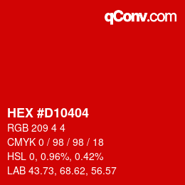 Color code: HEX #D10404 | qconv.com