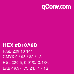 颜色代码: HEX #D10A8D | qconv.com