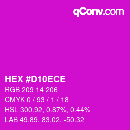 Color code: HEX #D10ECE | qconv.com