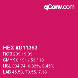 カラーコード: HEX #D11363 | qconv.com