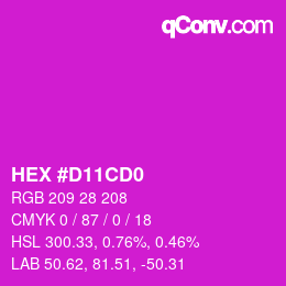 Farbcode: HEX #D11CD0 | qconv.com