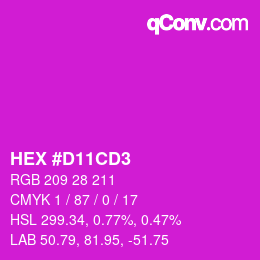 Code couleur: HEX #D11CD3 | qconv.com