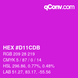 カラーコード: HEX #D11CDB | qconv.com