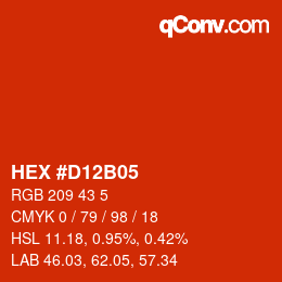 Color code: HEX #D12B05 | qconv.com