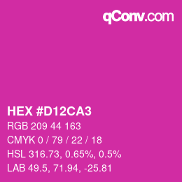 カラーコード: HEX #D12CA3 | qconv.com