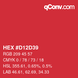 Color code: HEX #D12D39 | qconv.com