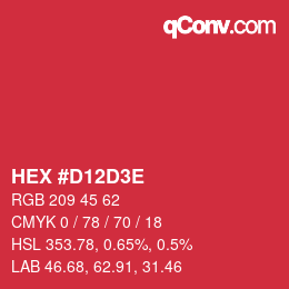 Color code: HEX #D12D3E | qconv.com