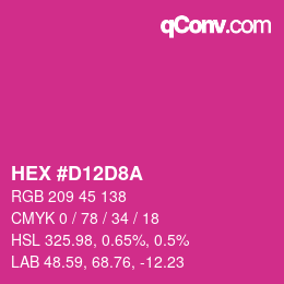 カラーコード: HEX #D12D8A | qconv.com