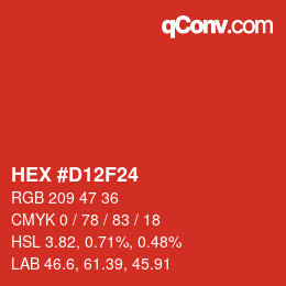 Farbcode: HEX #D12F24 | qconv.com