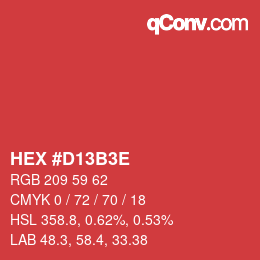 Color code: HEX #D13B3E | qconv.com