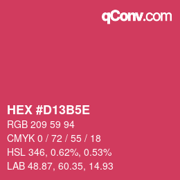 Color code: HEX #D13B5E | qconv.com
