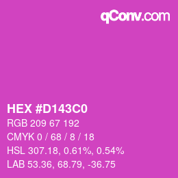 Farbcode: HEX #D143C0 | qconv.com