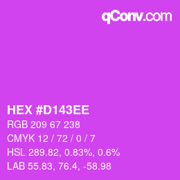 Color code: HEX #D143EE | qconv.com