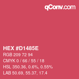 Color code: HEX #D1485E | qconv.com