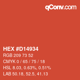 颜色代码: HEX #D14934 | qconv.com