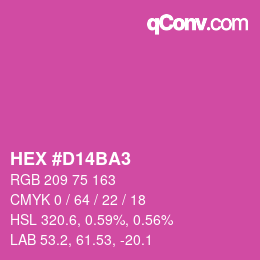 カラーコード: HEX #D14BA3 | qconv.com