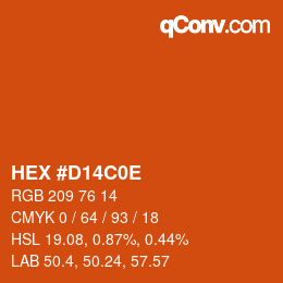 Color code: HEX #D14C0E | qconv.com