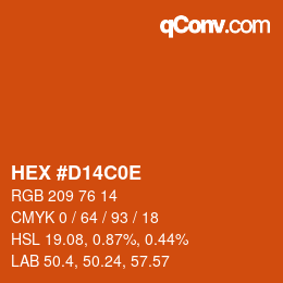 カラーコード: HEX #D14C0E | qconv.com