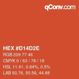 Color code: HEX #D14D2E | qconv.com