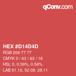 颜色代码: HEX #D14D4D | qconv.com