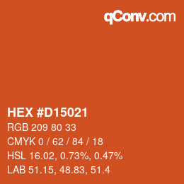 Color code: HEX #D15021 | qconv.com