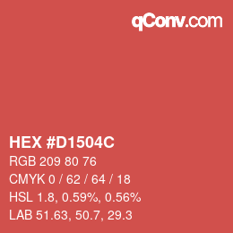 カラーコード: HEX #D1504C | qconv.com