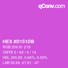 カラーコード: HEX #D151DB | qconv.com