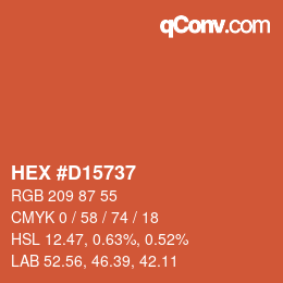 Color code: HEX #D15737 | qconv.com