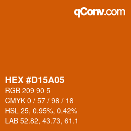 颜色代码: HEX #D15A05 | qconv.com