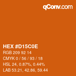 Color code: HEX #D15C0E | qconv.com