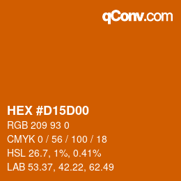 カラーコード: HEX #D15D00 | qconv.com