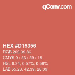 Farbcode: HEX #D16356 | qconv.com
